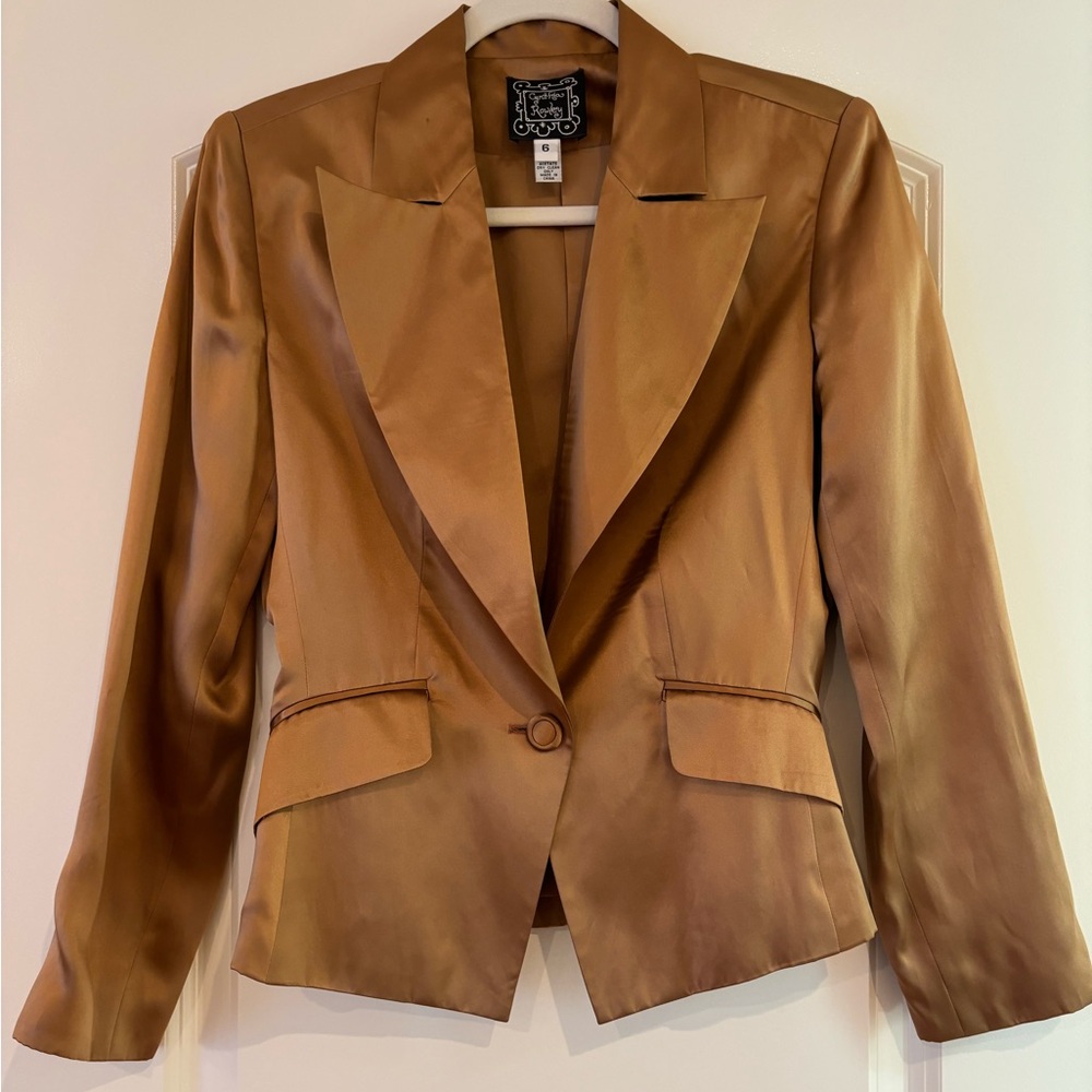 Cynthia Rowley Bronze Satin Blazer